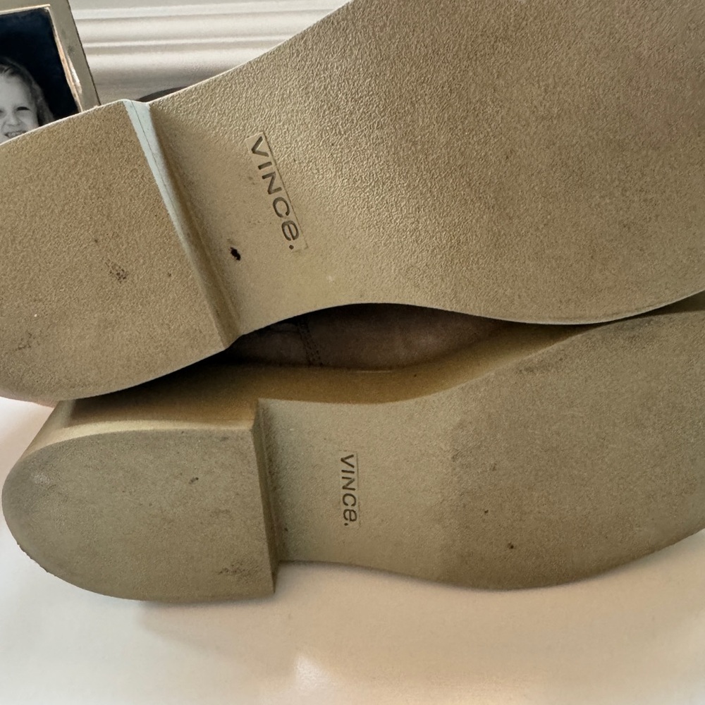 Vince Tan Suede Cady Boots Zip Up 8 - Picture 4 of 5